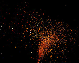 Beautiful Diwali Glowing Firecracker, fire of cracker explosion on black background