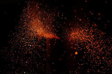 Fototapeta na wymiar Beautiful Diwali Burning And Glowing Firecracker With Light