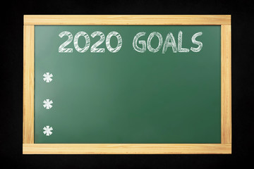 2020 Goals new year on chalkboard background	
