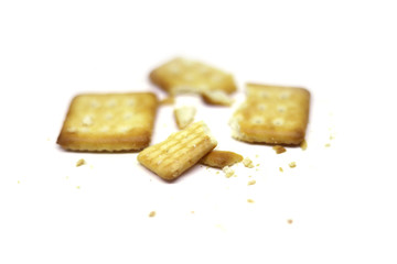 Biscuits broken isolated on white background