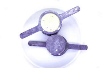 White isolates the traditional Indian Asian Chew or Muruku maker with Rice powder