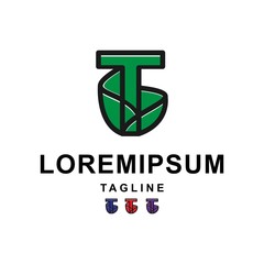 colorful letter t logo design with outline