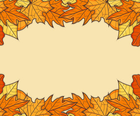 Design for Banner. Flat Concept Leaf Fall Background. Autumn Symbol, Texture and Badge for Web. Cartoon Vector illustration Art