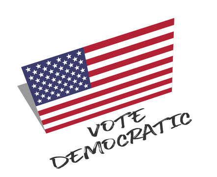 vote democratic with american flag