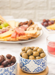 Olives served in a bowl. Appetizer