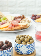 Olives served in a bowl. Appetizer