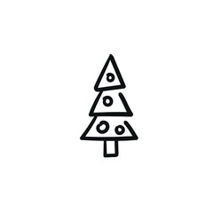 Hand drawn pine. Simple vector icon