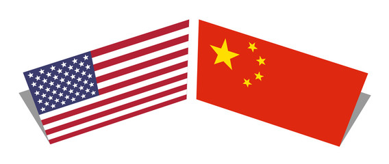 United States and China flags