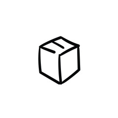 Hand drawn box. Simple vector icon