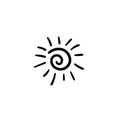 Hand drawn sun. Simple vector icon