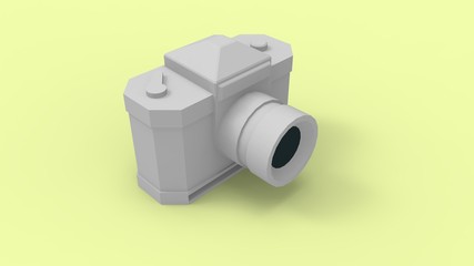 3d rendering of a digital camera isolated in studio background