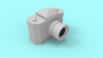 3d rendering of a digital camera isolated in studio background