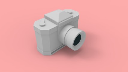 3d rendering of a digital camera isolated in studio background