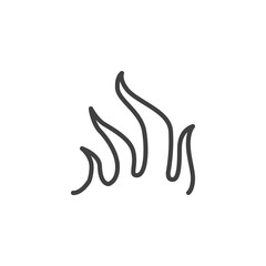 Fire flame line icon. Bonfire linear style sign for mobile concept and web design. Hot flaming outline vector icon. Symbol, logo illustration. Vector graphics