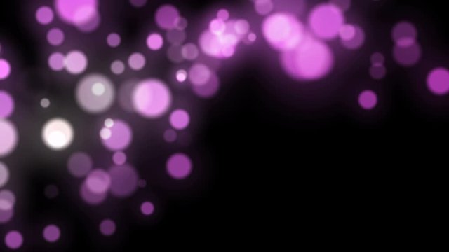 Abstract background animation. Pink bokeh lights moving on a dark background. Video overlay.