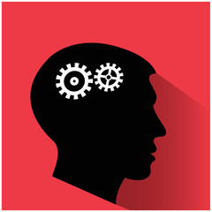 human head with gears