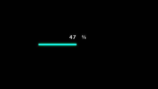 neon downloading bar with number and percent symbol for business, install, counting, hacker