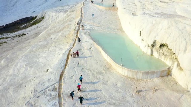 Pamukkale, Cotton Castle From SKY. Turkiye.