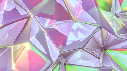 Obraz premium Tech tech triangle crystal background. 3d illustration, 3d rendering.
