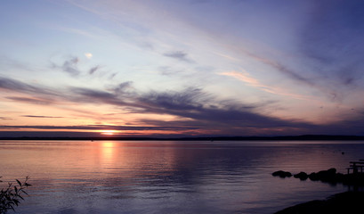 Fototapeta na wymiar A Beautiful Sunset over Lake Roxen, Sweden