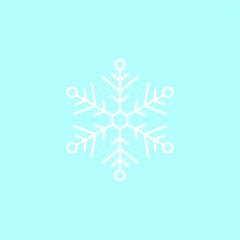 Snowflake icon set on blue background vector illustration flat design - Vector