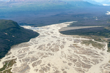 Fototapeta na wymiar The Kaskawulsh river flows through Kluane National Park, Yukon, Canada