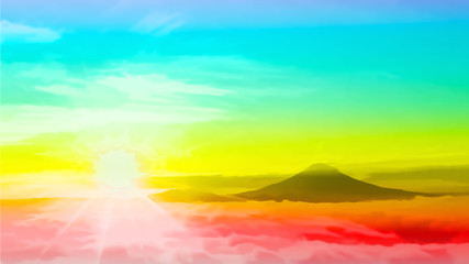 Fototapeta premium 幻想的な富士景色