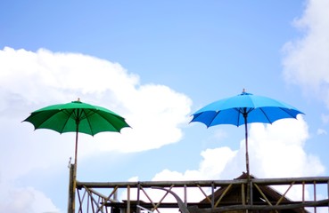 umbrella and chairs on beach