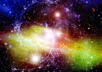 galaxy in a free space. 3D rendering