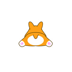 cute corgi dog logo icon design vector illustration