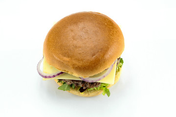 Beef burger on a white background