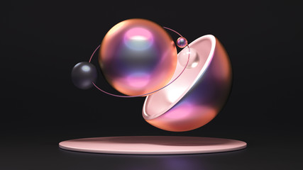 Elegant minimalism geometry background. 3d illustration, 3d rendering.