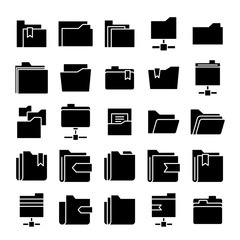 folder and archive icons set vector