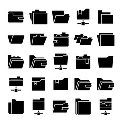 folder and archive icons set vector