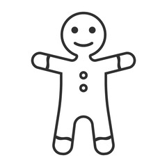 Christmas gingerbread boy icon isolated on white background. Vector illustration. Eps 10.