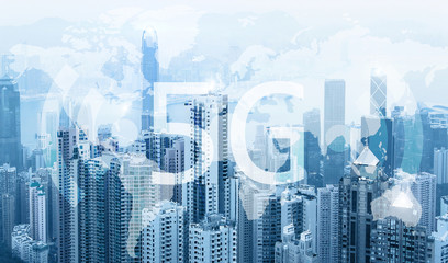 Obraz premium 5G wireless network internet mobile concept