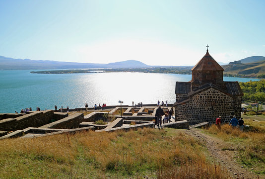 Surb Arakelots or Church of the Holy Apostles Facing Lake Sevan, Sevanavank Monastery, Armenia 