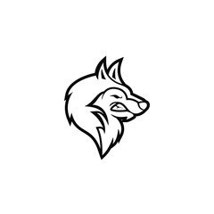 wolf head sport logo icon design vector