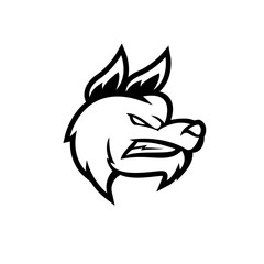 wild dog head sport logo icon design vector