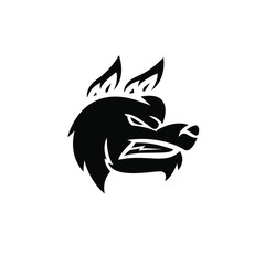 wild dog head sport logo icon design vector