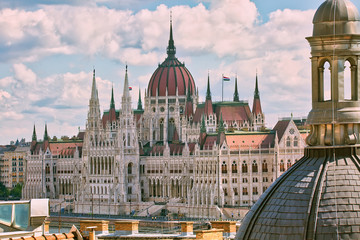 Fototapeta na wymiar Beautiful building of Parliament in Budapest, popular travel destination