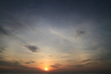 sky with clouds and sun