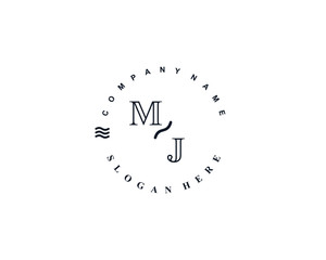 Initial MJ vintage logo template	