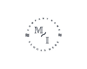 Initial MI vintage logo template	