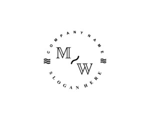 Initial MW vintage logo template	