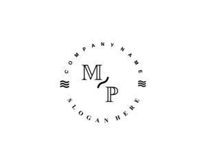 Initial MP vintage logo template	