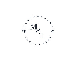 Initial MT vintage logo template	