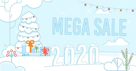 Mega Sale on Christmas and New Year Promo Poster