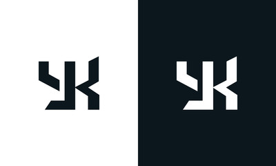 Minimalist abstract letter YK logo. This logo icon incorporate with two abstract shape in the creative process.