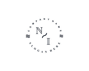 Initial NI vintage logo template	
